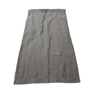 Liz Alig Skirt Women's Large Midi Tan 100% Linen Pockets Pull On Lagenlook